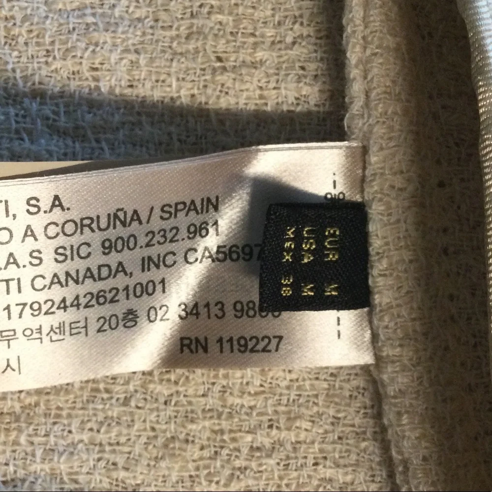 MASSIMO DUTTI Beige Open Front Belted 100% Linen Jacket - Picture 2 of 7